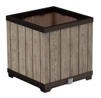 Gėlių vazonas Keter Deco Square, plastikinis, 45.5 cm x 45.5 cm, šviesiai ruda sp.