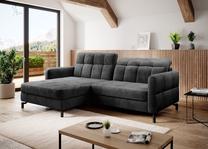 Kampinė sofa Lorelle Monolith 97, tamsiai pilka sp., kairinė, 160 x 225 cm x 105 cm