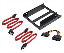 Korpusa detaļa, adapteris Akasa 2.5" SSD & HDD Adapter to 3.5" with SATA Cables, melna krās.
