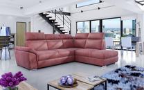 Kampinė sofa Loreto Monolith 63, rožinė sp., dešininė, 210 x 260 cm x 102 cm