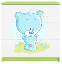 Laste kummut Kocot Kids Babydreams Teddybear, valge v./roheline v., 41 cm x 80 cm x 80.5 cm