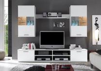 Sekcija Spalt 2, ruda/balta, 230 cm x 38 cm x 196 cm