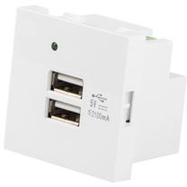 Соединение Lanberg AC 230V USB Socket, 45 x 45 мм, белый цв.