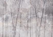 Fototapete Artgeist Eternal Forest - Landscape With Winter Landscape In Cool Colours, 210 cm x 210 cm
