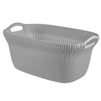 Skalbinių dėžė Curver Knit, 40 l, pilka sp., 59.5 cm x 38.5 cm x 27 cm