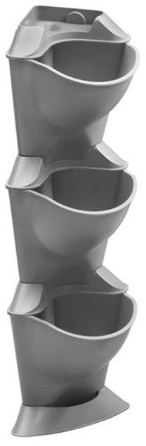 Karināmais puķu pods Gardena NatureUp! Basic Corner Set 13153-20, plastmasa, 17 cm x 17 cm, pelēka krās.
