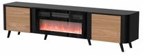Televizoriaus spintelė Volare, juoda/riešuto, 49 cm x 200 cm x 39 cm