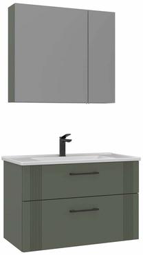 Vannas istabas mēbeļu komplekts Kalune Design Bari, matēti zaļa krās., 45 cm x 85 cm x 55 cm