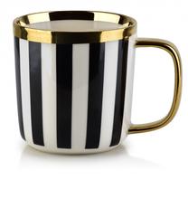 Puodelis AffekDesign Sammy, aukso sp./balta sp./juoda sp., 0.36 l