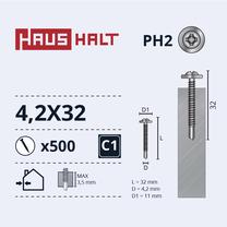 Savisriegis Haushalt DIN 14566, 4.2 mm x 32 mm, 500 vnt.