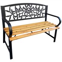 Lauko suoliukas Fancy Garden Reo, juoda sp./medžio sp., 118 cm x 51.5 cm x 87 cm