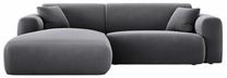 Kampinė sofa Cosmopolitan Design Nolio Velvet Casino, tamsiai pilka sp., kairinė, 170 x 235 cm x 72 cm