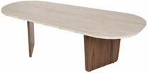 Kavos staliukas Nordure Ovalis, riešuto sp./travertine sp., 65 cm x 130 cm x 40 cm