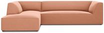 Kampinė sofa Micadoni Home Ruby 4 Seats, rožinė sp., kairinė, 273 x 180 cm x 69 cm