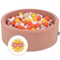 Бассейн с шариками KiddyMoon Foam Ball Pit Round 200 Balls, 90 см x 90 см, 200 шт, коричневый цв.