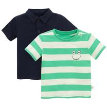 T krekls ar īsām piedurknēm, klasisks/neformāls pavasaris/vasara, zēniem/mazuļiem Cool Club CCB2800870-00, zilimelns krās./zaļa krās., 74 cm, 2 gab.
