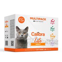 Mitrā kaķu barība Calibra Life Adult, liellopa gaļa/tītara gaļa/pīles gaļa, 0.085 kg, 12 gab.