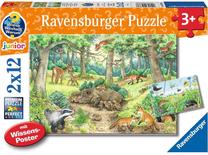 Dėlionė Ravensburger Animals In The Forest 05673, 26 cm x 18 cm, 24 vnt., įvairių spalvų