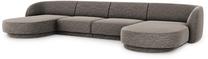 Sofa Micadoni Home Miley Velvet Panoramic, pilka sp., 334 x 115 cm x 74 cm