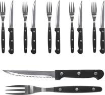 Galda piederumu komplekts BBQ Set, sudraba krās./melna krās., 12 gab.
