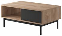 Kavos staliukas Piaski Basic BL104, ąžuolo sp./pilka sp., 104 cm x 68 cm x 47 cm