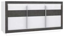 Komoda Forte Canne CQNK232B-C662, balta sp./juoda sp., 98.2 cm x 192.7 cm x 53 cm