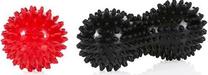 Masāžas instrumentu komplekts Gymstick Spikey Massage Ball Combo 63014, melna krās./sarkana krās., 7.5 cm