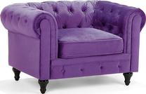 Krėslas Beliani Chesterfield, violetinė sp., 75 cm x 110 cm x 70 cm