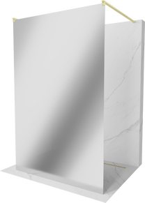 Dušo sienelė Mexen Kioto Walk-in, 100 cm x 200 cm, brushed gold sp./grūdintas