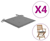 Kėdžių pagalvėlė VLX Garden Chair Cushions 47589, pilka sp., 40 cm x 40 cm, 4 vnt.