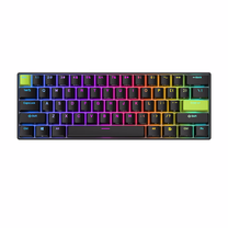 Vadu spēļu tastatūra Royal Kludge C61 Mint Magnetic 6935280827976, Angļu (US), melna krās./zaļa krās.