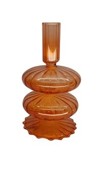 Žvakidė Domoletti EB310019, stiklas, 16.9 cm, oranžinė sp.