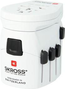 Adapteris Skross PRO - World & USB 1.302535, balta krās.