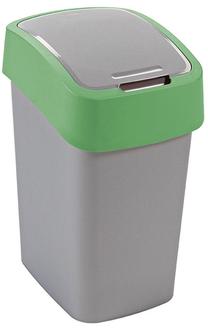 Šiukšliadėžė Curver FlipBin, sidabro sp./žalia sp., 10 l, 35 cm x 18.9 cm