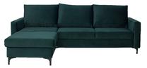 Kampinė sofa - lova Bodzio Milano TMIN-P4, žalia sp., 239 x 177 cm x 90 cm