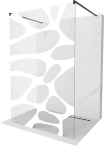 Dušas siena Mexen Kioto Walk-in, 110 cm x 200 cm, balta krās./melna krās./rūdītais