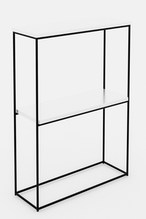 Консольный стол ADRK Velo, прозрачный цв./белый цв./черный цв., 20 см x 60 см x 80 см