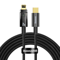 Kabelis Baseus CATS000101 USB-C, Lightning, 2 m, juoda sp.