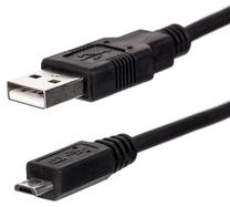 Vads Netrack USB A male, Micro USB male, 0.1 m, melna krās.
