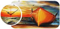 Laikrodis - paveikslas Wallity YMS-80, raudona sp./oranžinė sp., 68 cm x 32 cm