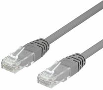 Кабель Deltaco TP-615 RJ-45 Male, RJ-45 Male, 15 м, серый цв.