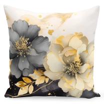 Dekoratyvinės pagalvėlės užvalkalas JMC-123, aukso/balta/pilka, 40 cm x 40 cm