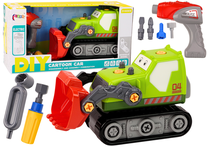 Игрушечный экскаватор Lean Toys DIY Cartoon, красный цв./зеленый цв./серый цв.