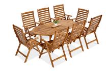 Āra mēbeļu komplekts Akadia Dining, brūns krās., 8 sēdvietas
