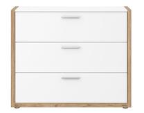 Komoda Forte Freetown FRTK2111-M560, ruda sp./balta sp., 83 cm x 101 cm x 42 cm