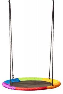 Ligzdas šūpoles bērniem WOODY Big Round Rainbow, 100 cm, daudzkrāsaina