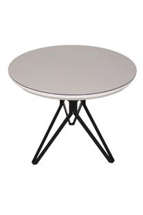 Stalas MN 389, balta sp./juoda sp., 90 cm x 90 cm x 77 cm
