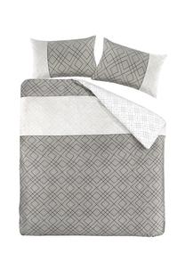 Gultas veļas komplekts Kenda Sand Heather 125, balta krās./pelēka krās., 60 x 70 cm, 200 x 240 cm