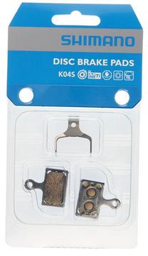 Diskinių stabdžių trinkelių rinkinys Shimano K04S, aliuminis/plienas, chromo sp., 2 vnt.