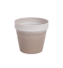 Gėlių vazonas POT CLASSIC EXCL. D14H12,8CM POWDER/WHIT, plastikinis, Ø 14 cm, balta sp./smėlio sp.